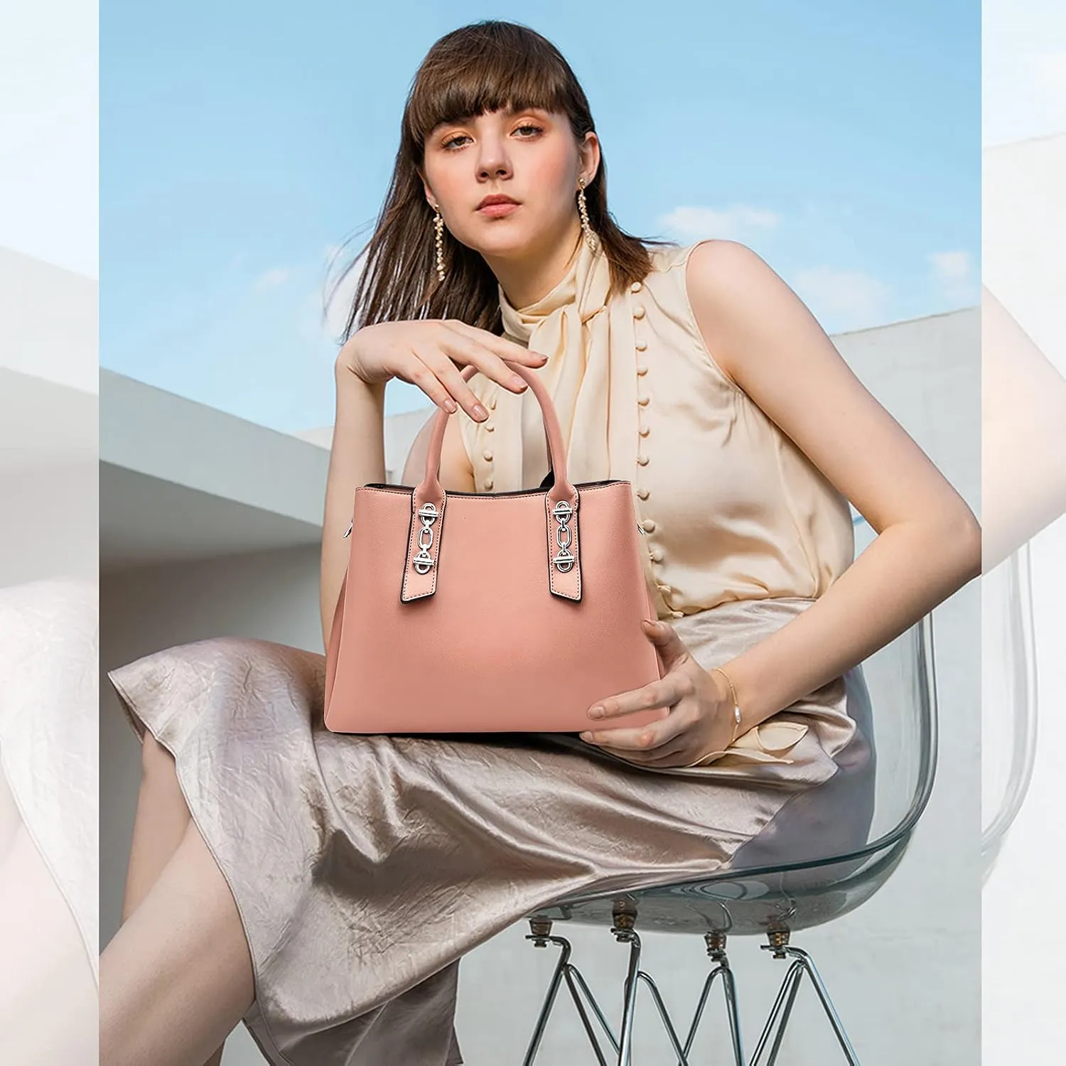 NICOLE & DORIS Fashion Women Tote Handbag Simple Top Handle Bags Casual Shoulder Bags Leather PU Ladies Crossbody Bag
