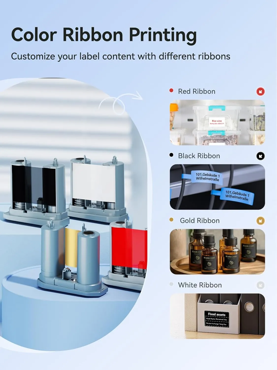 NIIMBOT M2 Thermal Transfer 2Inch Bluetooth Label Maker Smart Printing Sticker Printer Rechargeable for Office Small Business School Home Cable Storage, Compatible with Phones & PC
