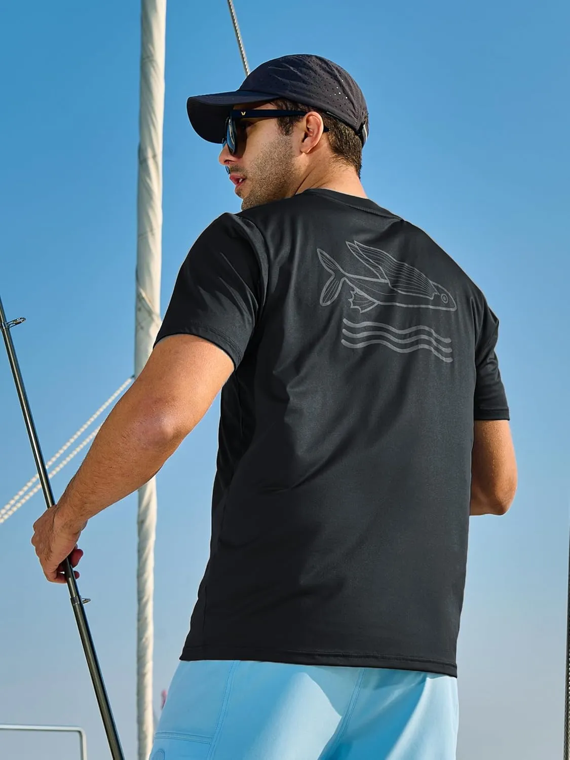 NORTHYARD Mens Rash Guard Shirt UPF 50  UV Sun Protection Short Sleeve Athletic T-Shirts for Men Quick Dry Fishing Beach Swim