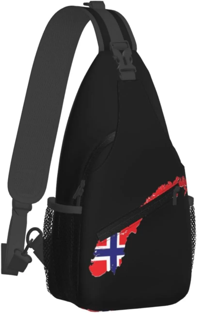 Norway Crossbody Bag Norway Flag Shoulder Bag Backpack Norwegian Sling Bag Norway Norwegian Chest Casual Daypack Bag