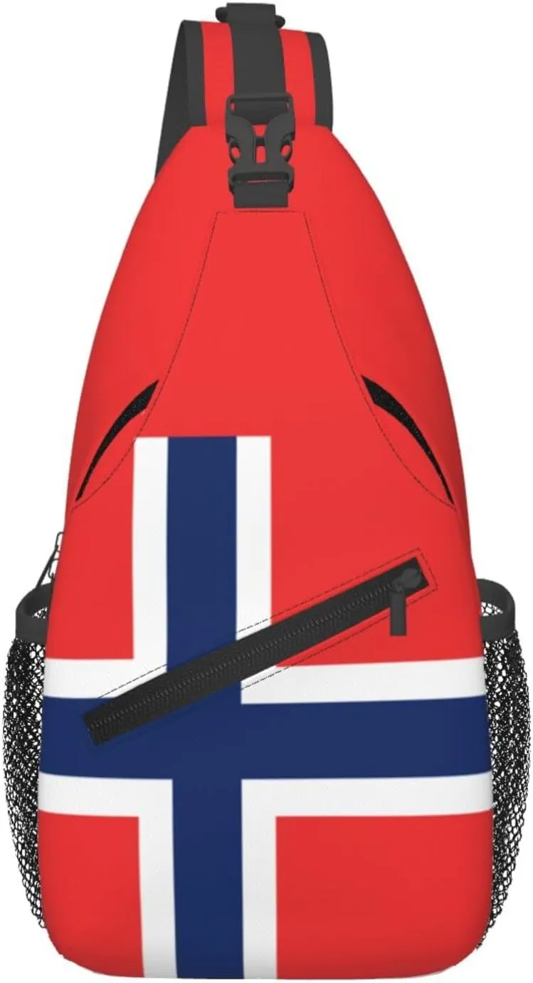 Norway Crossbody Bag Norway Flag Shoulder Bag Backpack Norwegian Sling Bag Norway Norwegian Chest Casual Daypack Bag
