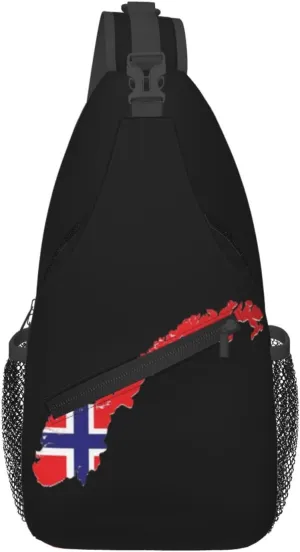 Norway Crossbody Bag Norway Flag Shoulder Bag Backpack Norwegian Sling Bag Norway Norwegian Chest Casual Daypack Bag