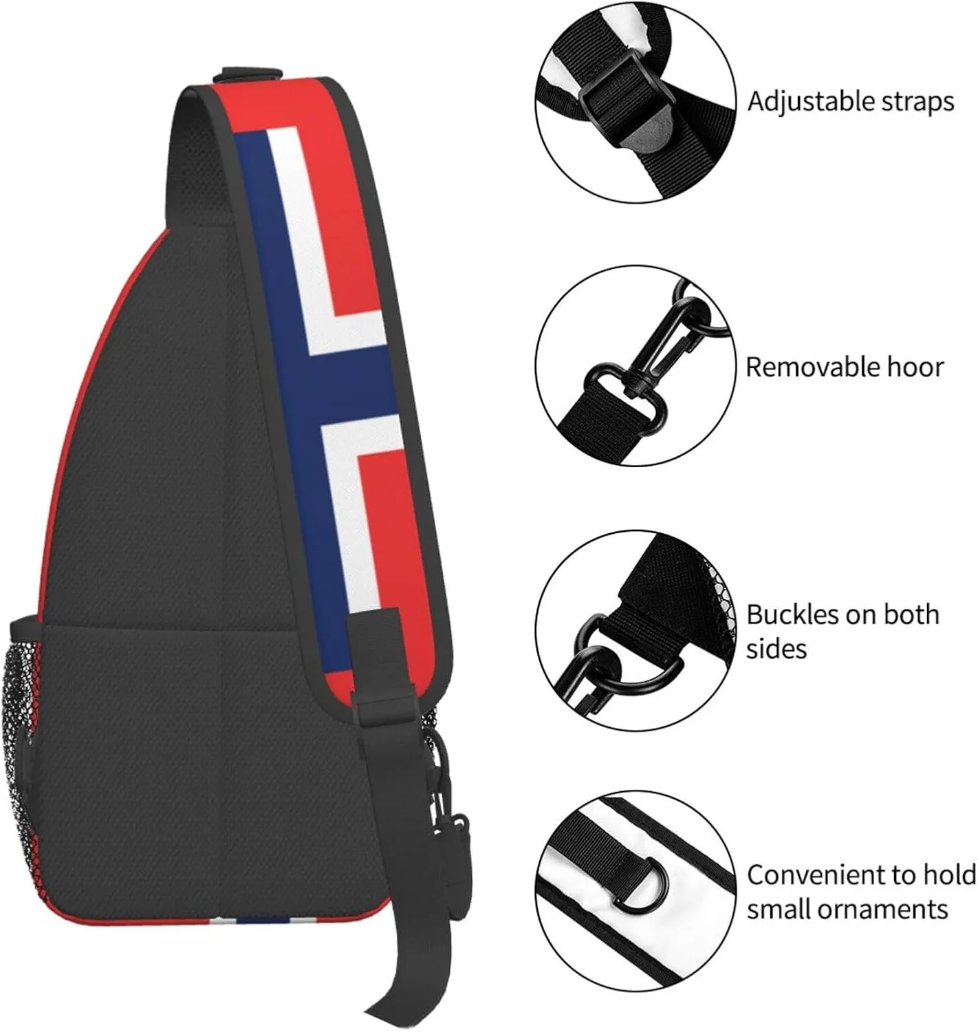 Norway Crossbody Bag Norway Flag Shoulder Bag Backpack Norwegian Sling Bag Norway Norwegian Chest Casual Daypack Bag