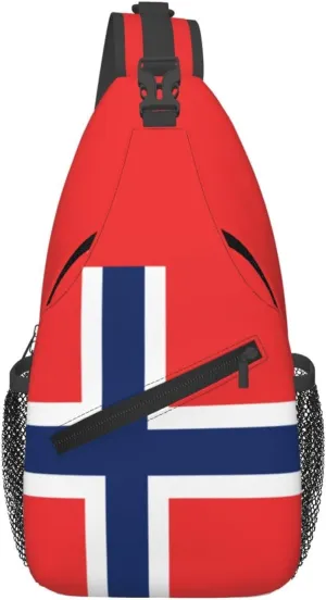 Norway Crossbody Bag Norway Flag Shoulder Bag Backpack Norwegian Sling Bag Norway Norwegian Chest Casual Daypack Bag