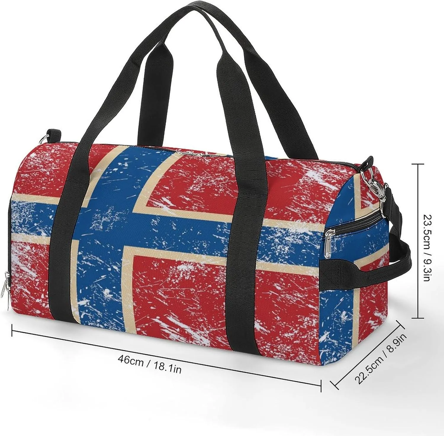 Norway Retro Flag Gym Bag-Workout Organizer with Water Resistant Compartments for Gym Lovers