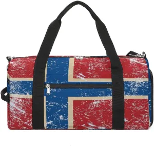 Norway Retro Flag Gym Bag-Workout Organizer with Water Resistant Compartments for Gym Lovers