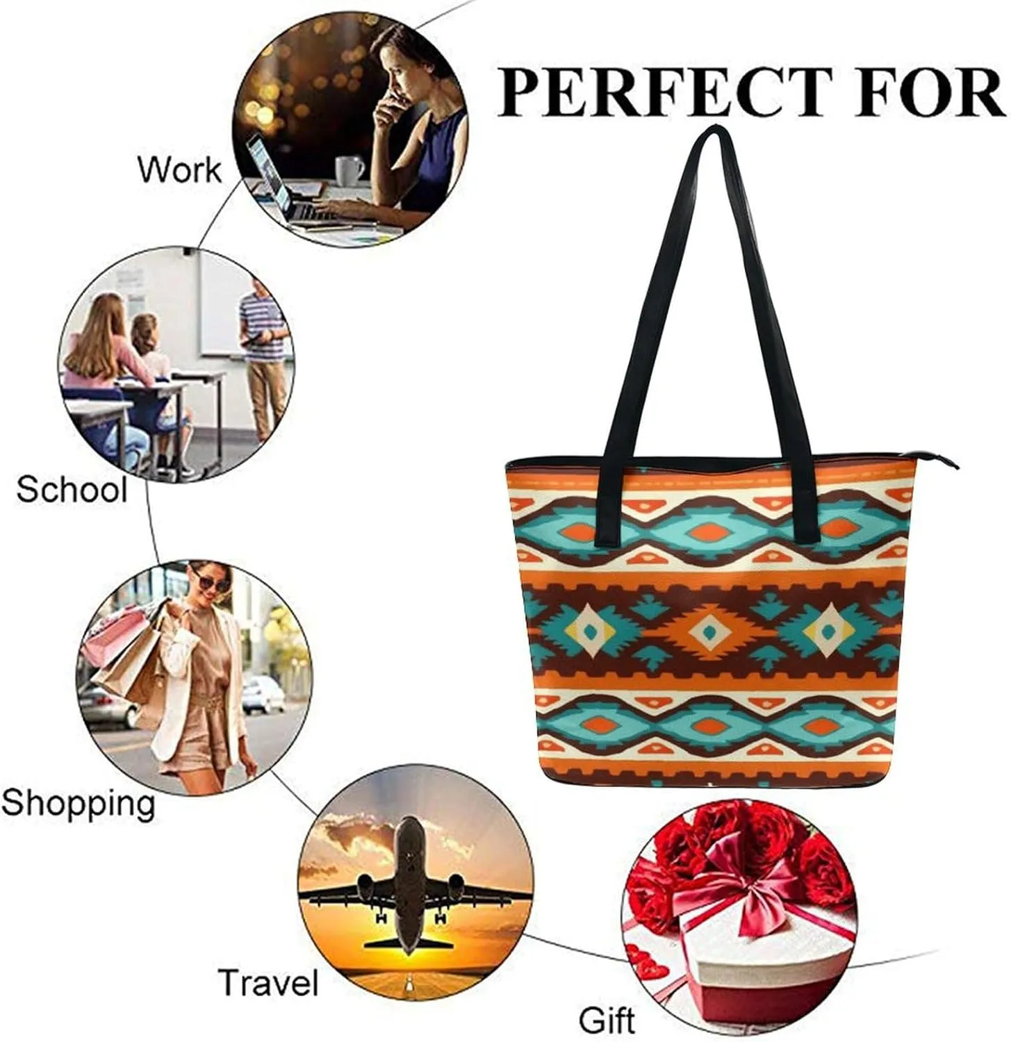 Novelty Handbag for Adults, Women's Large Capacity Tote Bag Laptop Bags with Compartment for Business