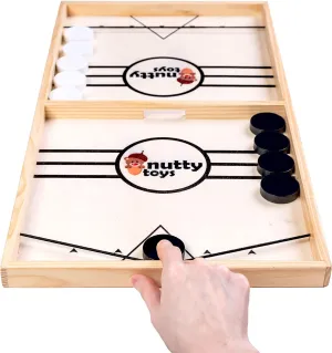 Nutty Toys Sling Puck Family Game XL - Fast & Rapid Tabletop Table Battle 2025 Unique Kids, Teens & Adults Easter Basket Stuffers Idea, Best Teenage Girl, Teen Boy & Tween Birthday Present