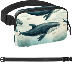 Ocean Whales-973 Crossbody Fanny Pack for Men&Women,Belt Bag for Travel Casual Walking Running Hiking Cycling