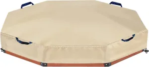 Octagon Sandboxes Cover 420D Heavy Duty Children's Sandbox Protection,Outdoor Garden Outdoor Octagon Sand Box Cover (Khaki   Blue Handle 86" X 78" X 10")