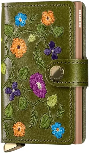 Olive Floral Stitch Miniwallet by Secrid