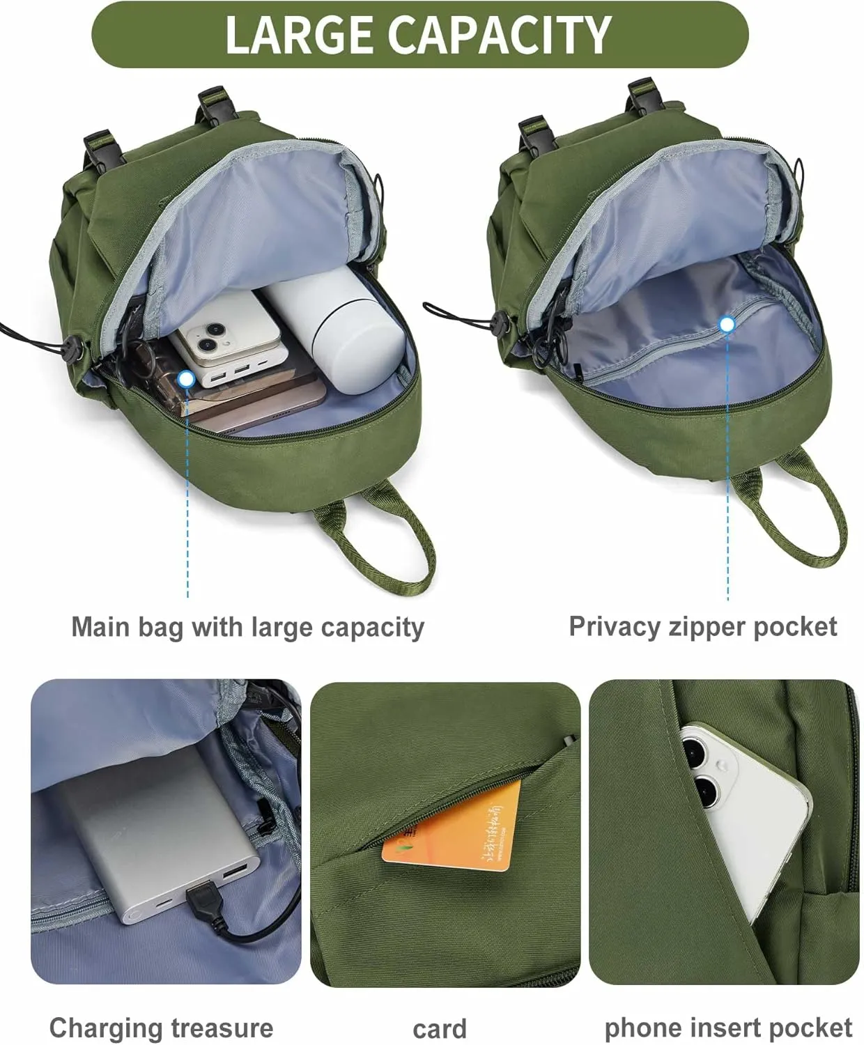 Olive Green Sling Bag for Men Women, Small Anti Theft One Strap Motorcycle Backpack Sling Tactical Chest Bag for Swimming Diving Outdoor Sports