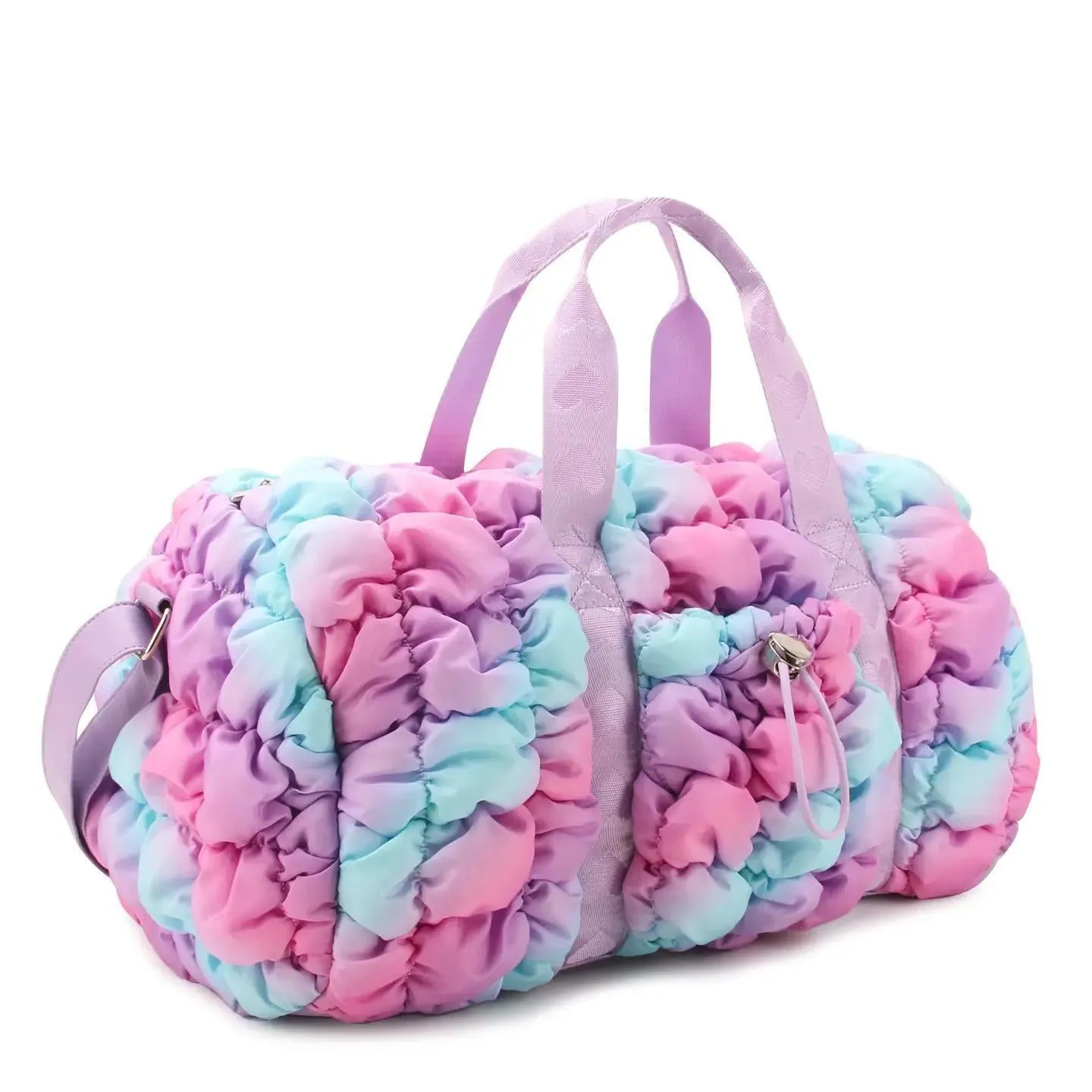 OMG Quilted Scrunchies Large Barrel Duffel Bag