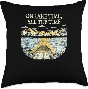On Lake Time All the Time Traveler Lakes Exploration Lagoon Throw Pillow