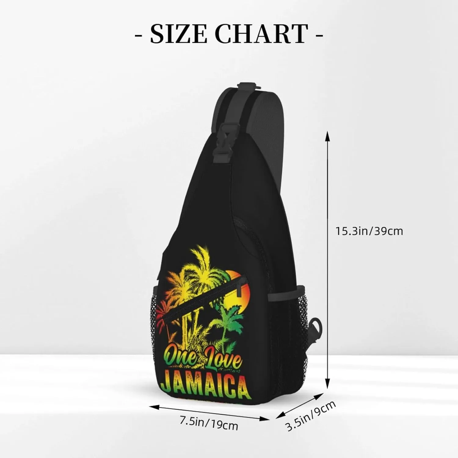 One Loves Jamaican Rasta Reggae Sling Bag Adjustable Crossbody Bag Casual Chest Bags Travel Shoulder Backpack