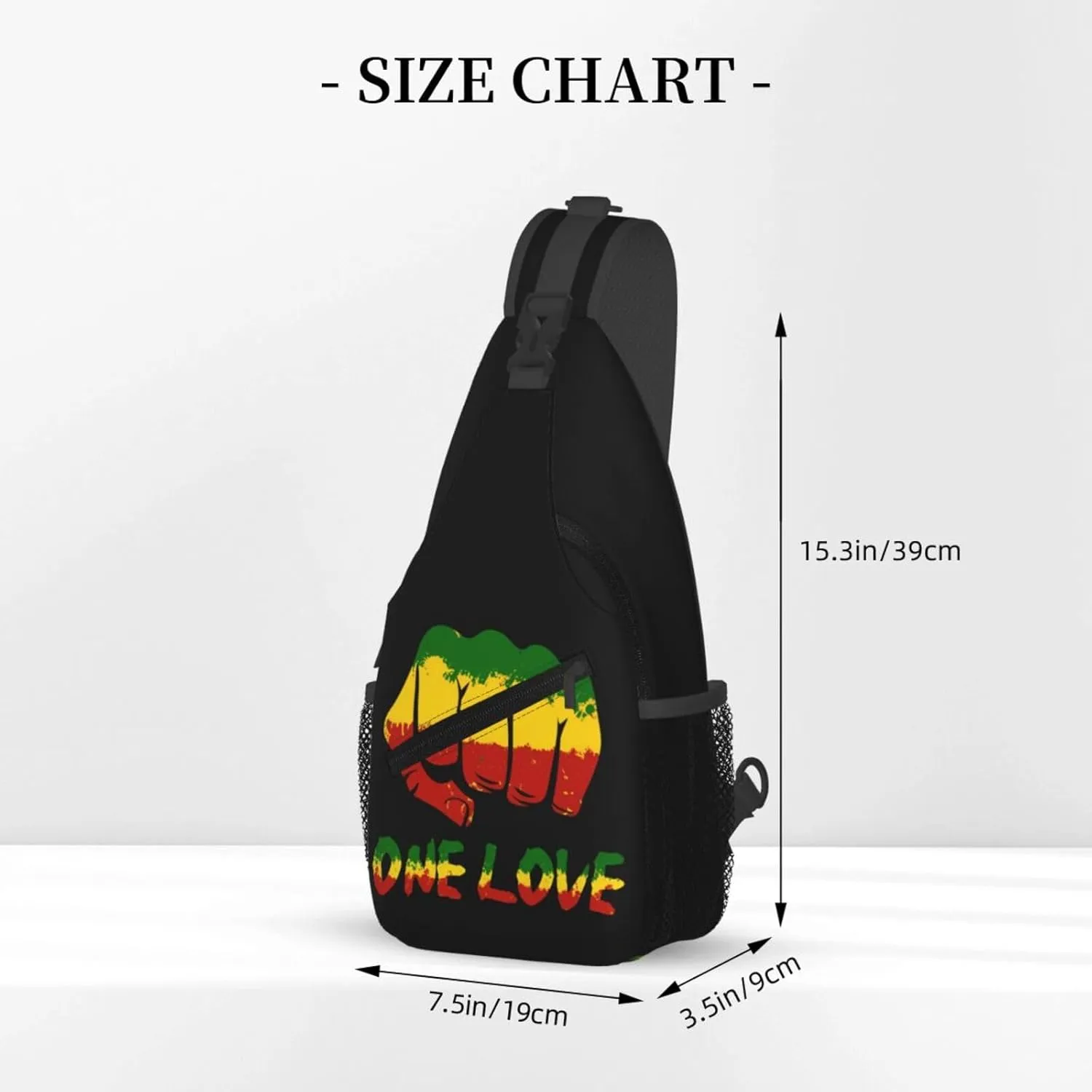 One Loves Jamaican Rasta Reggae Sling Bag Adjustable Crossbody Bag Casual Chest Bags Travel Shoulder Backpack