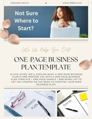 One Page Business Plan Template