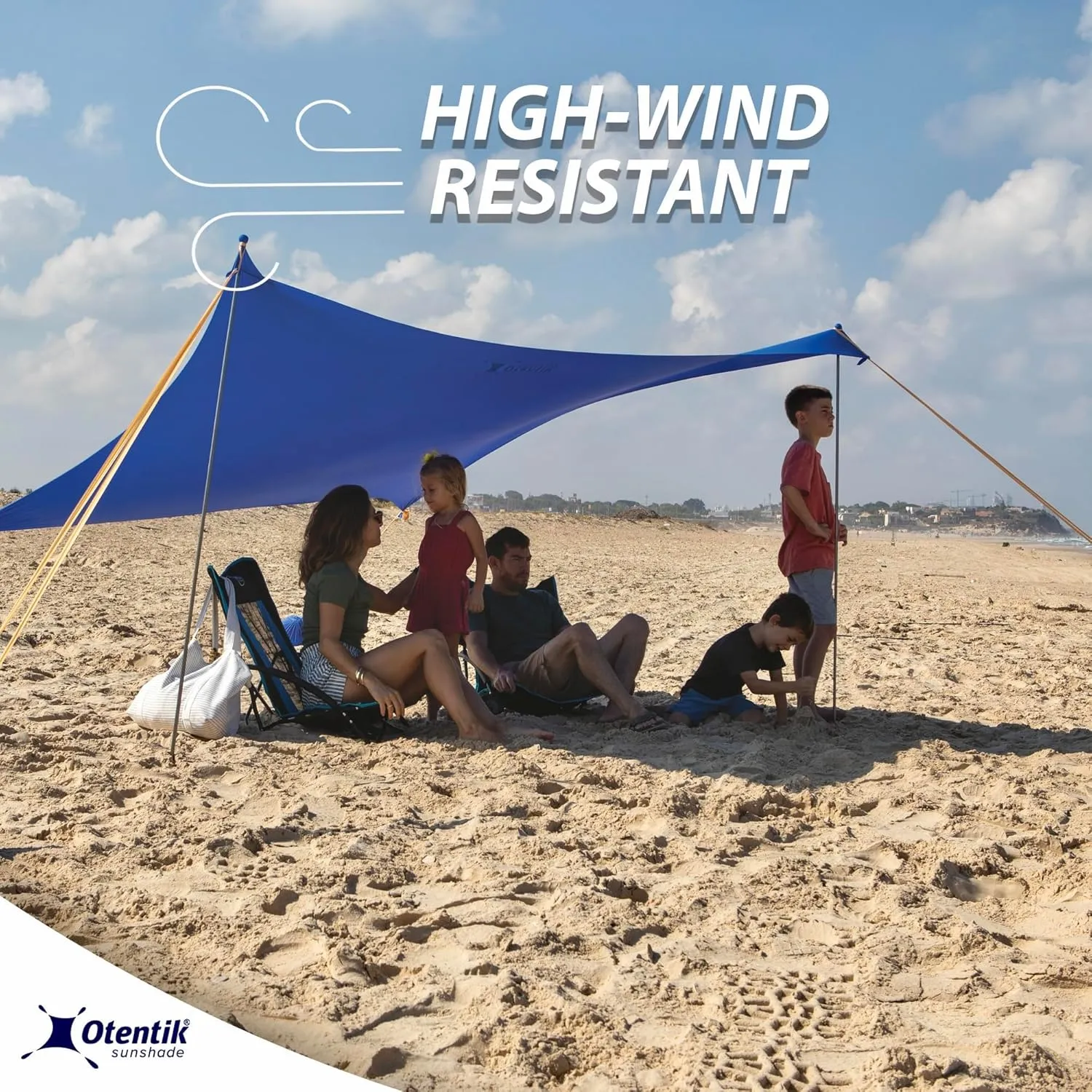 Otentik Beach Sunshade - with Sandbag Anchors - The Original Sunshade Since 2011