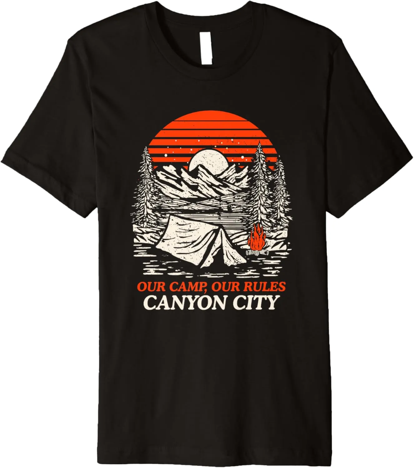 Our Camp Our Rules Canyon Guadalupe River Camping Texas Premium T-Shirt