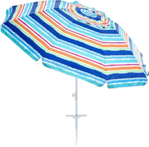 Outdoor Umbrella - Sun Protection, Rain Resistant, Windproof with Manual Open-Close Feature - Ideal for Beach, Camping, and Picnics