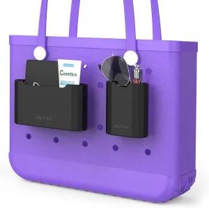 OUTXE 2 Pack Silicone Bogg Bag Organizer Insert Compatible with All Bogg Bags, Sunglasses & Wallet Holder Accessories for Bogg Bag, Wallet and Glasses Organizer for Simple Modern Bags-Black