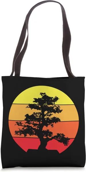 Pacific Ocean Beach Bonsai Tree Sun Retro Vintage Improved Tote Bag