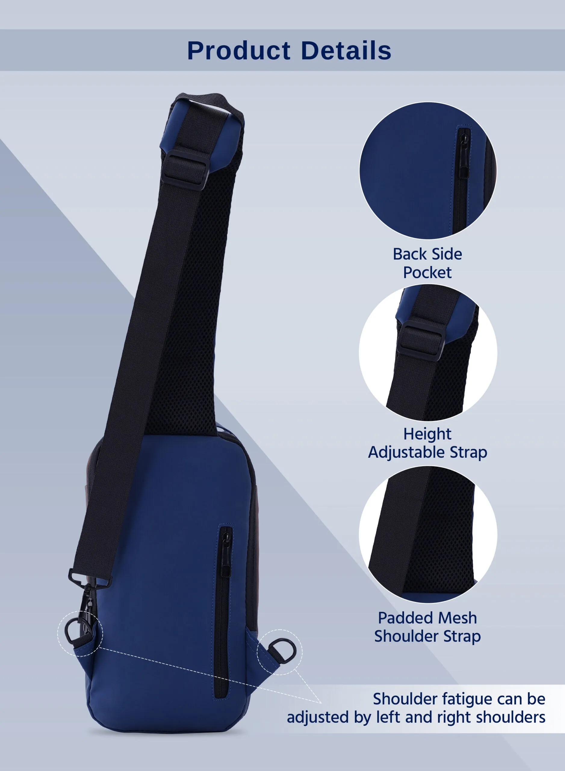 Parajohn Anti theft Crossbody Sling bag,Shoulder Backpack,Lightweight Chest Daypack with USB Charging Port