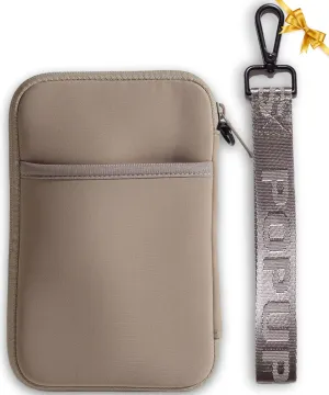Passport Travel Wallet for Women - Large Multiple Document Organizer and Holder with Wristlet - Taupe