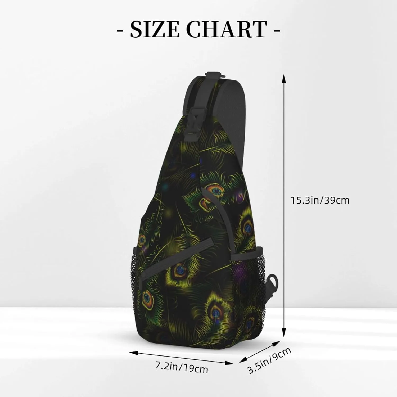 Peacock Crossbody Bag Women Shoulder Bag Backpack Cute Sling Bag Chest Casual Daypack Feather Bag Outdoor