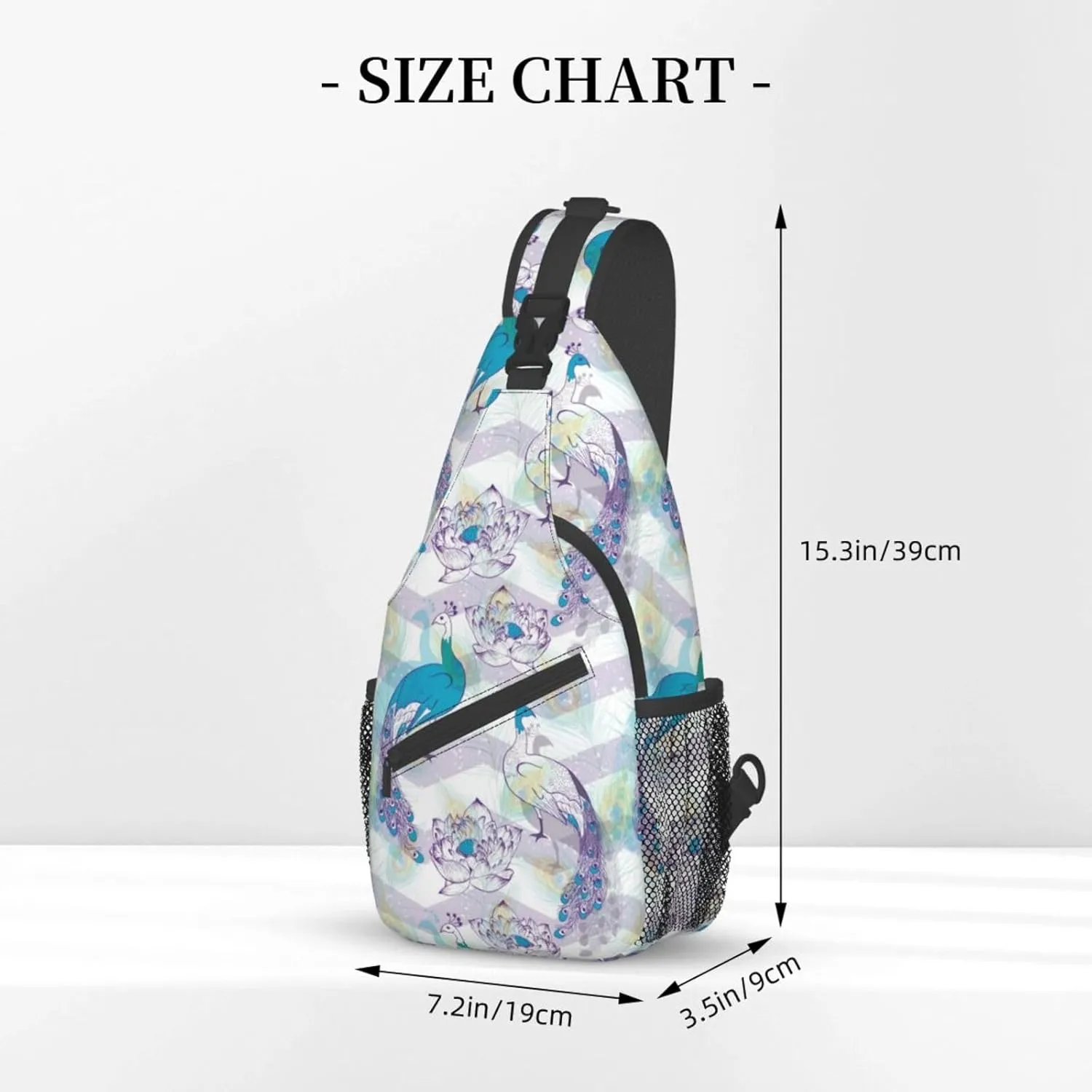 Peacock Crossbody Bag Women Shoulder Bag Backpack Cute Sling Bag Chest Casual Daypack Feather Bag Outdoor