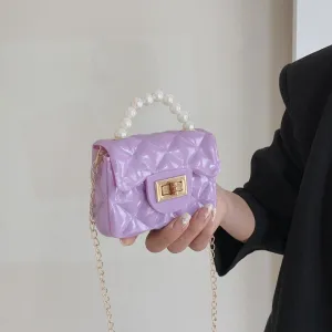 Pearl Hand Crossbody Chain Children's Bag