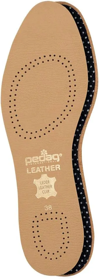 pedag Leather Insole with Sweat Wicking Carbon Layer, Handmade in Germany, Fits Pumps and Dress Shoes, Tan, US W10 M7 / EU 40