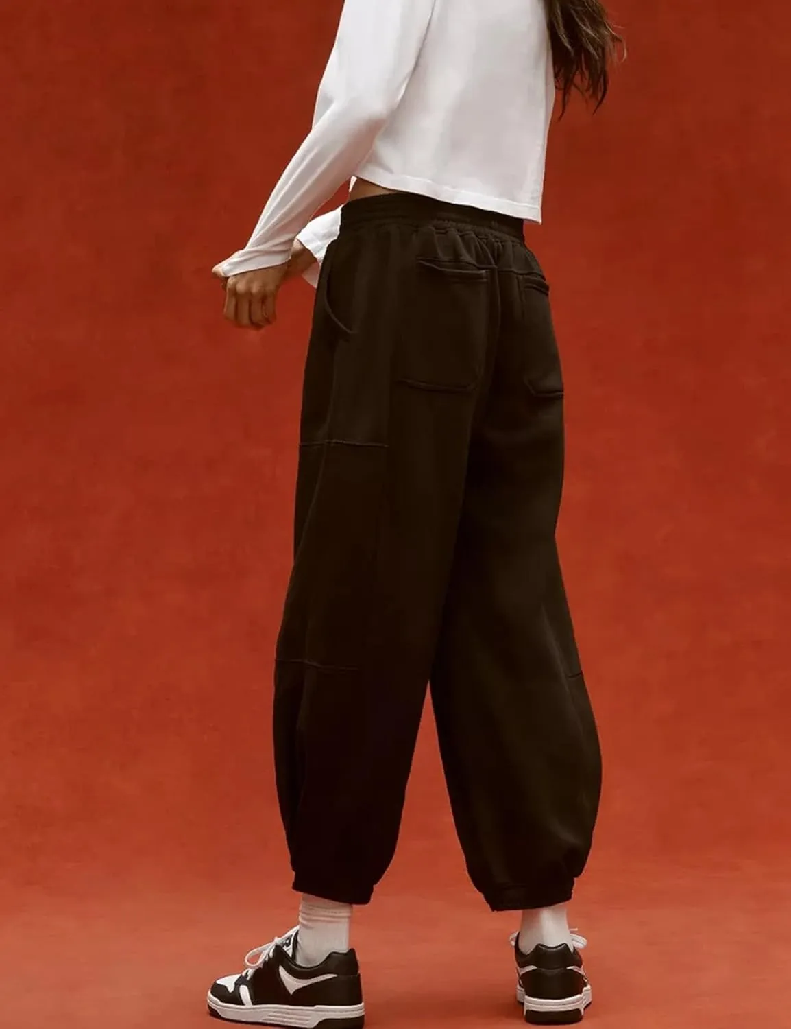 PEHMEA Women's Wide Leg Sweatpants Baggy Athletic Jogger Pants Drawstring Streetwear Trousers with Pockets