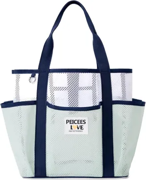 Peicees Small Mesh Beach Bag With Large Capacity Sand Resistant Lightweight Women Foldable Tote Summer Vocation Travel Pool