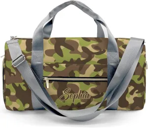 Personalized Cascade Camouflage Duffel Bag Travel Bag with Shoes Compartment Gym Yoga Sport Men Women Waterproof with Name
