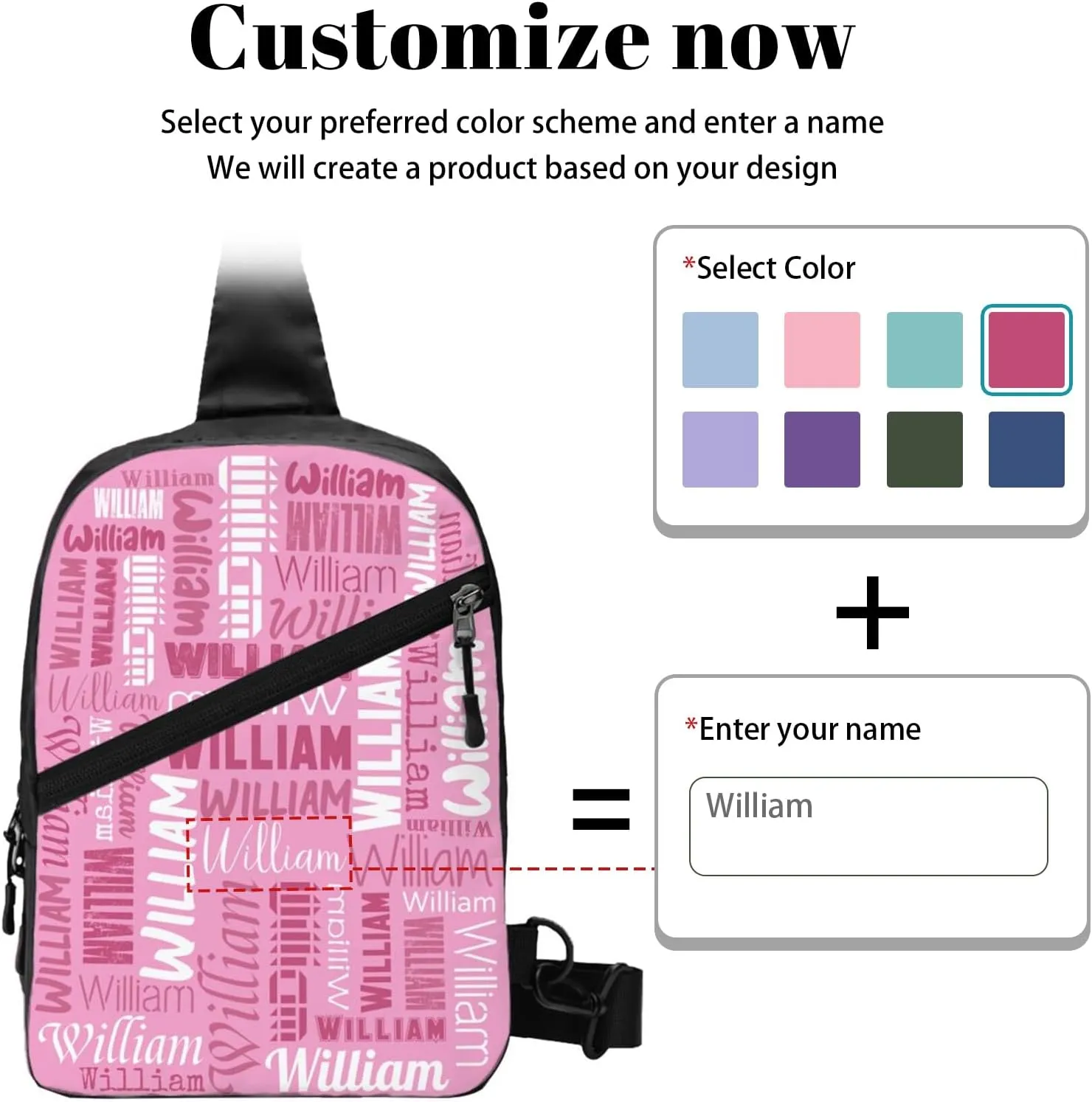 Personalized Crossbody Bags Customizable Chest Bag Customized Sling Bag Custom Sling Bags Customization Crossbody Bag