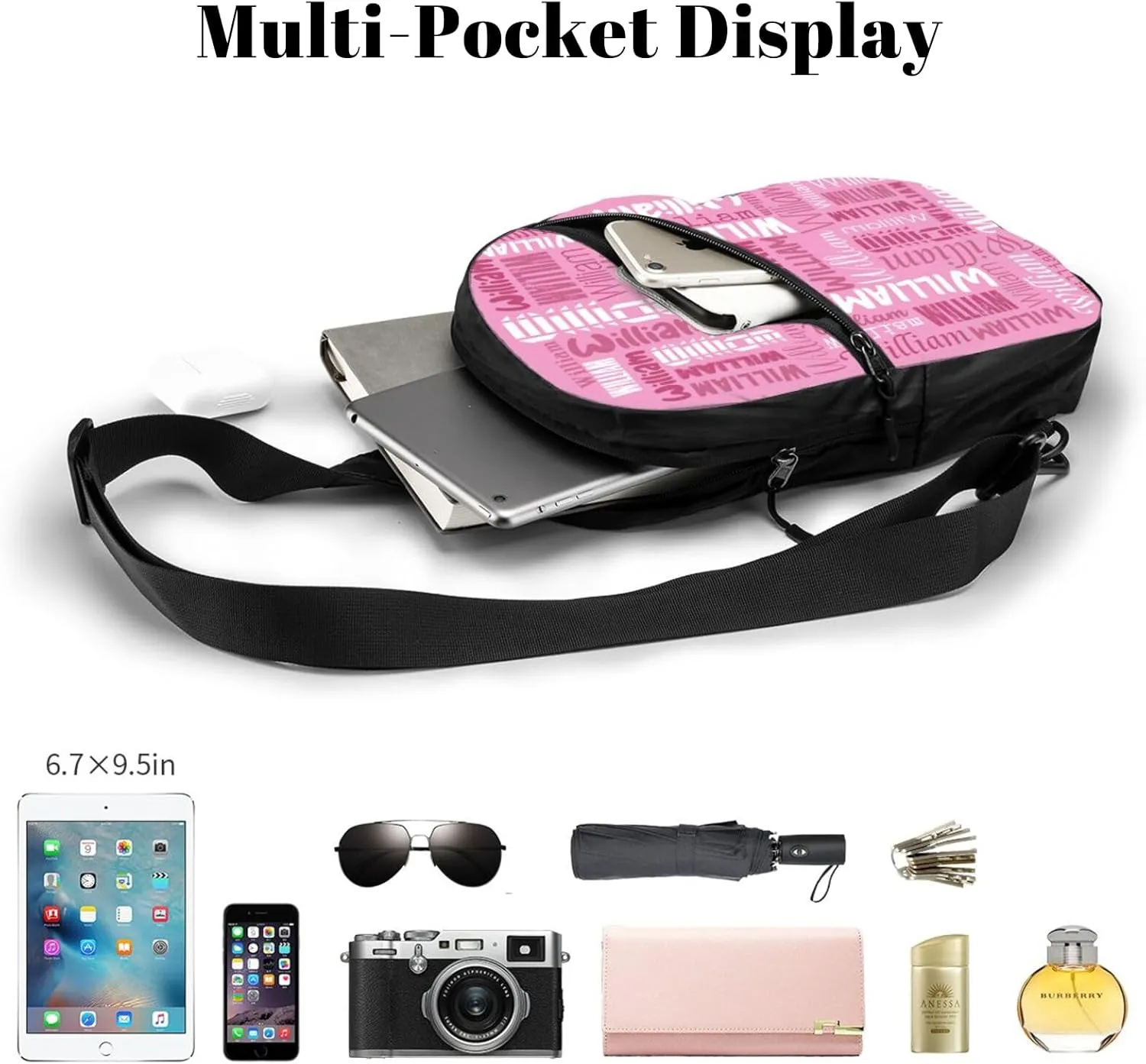 Personalized Crossbody Bags Customizable Chest Bag Customized Sling Bag Custom Sling Bags Customization Crossbody Bag
