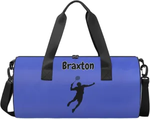 Personalized Kids Sport Duffel Bag with Custom Name Carry On Sleepover Weekender Travel Bag - Badminton