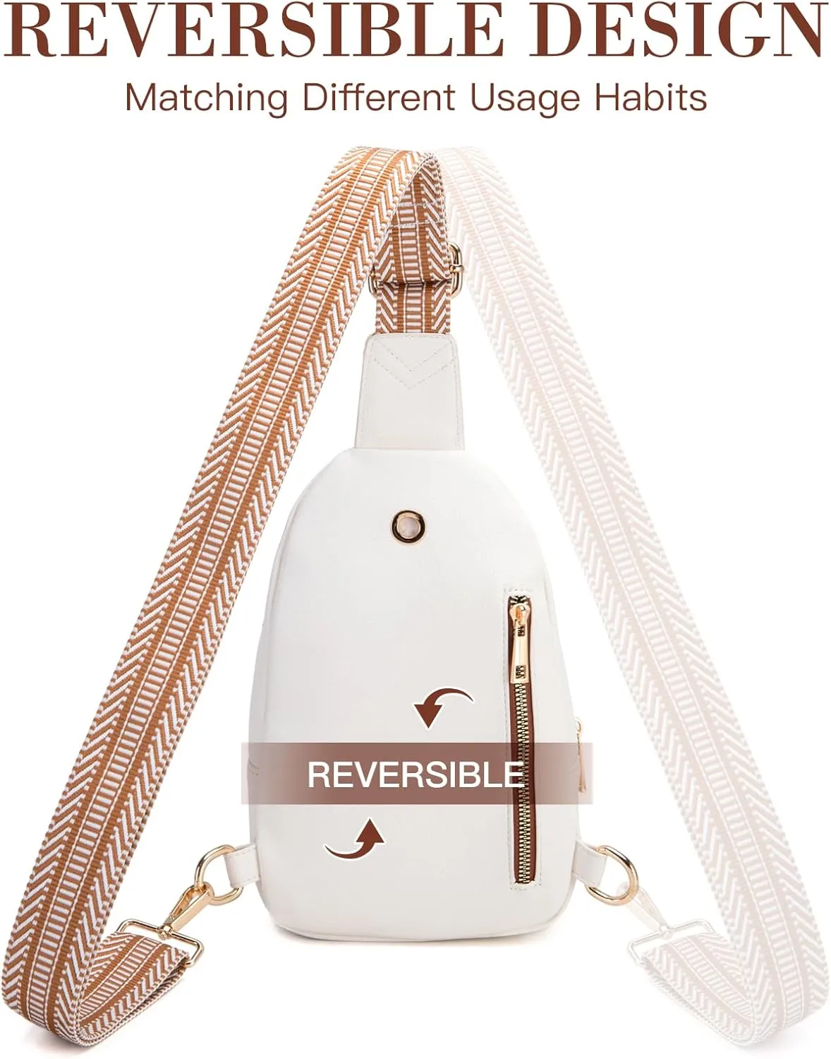 Personalized Mothers Day Gifts Initial Sling Bag PU Crossbody Bags for Women Mother's Day Birthday Gifts for Women Mom Sister Wife (Beige with Brown-S)
