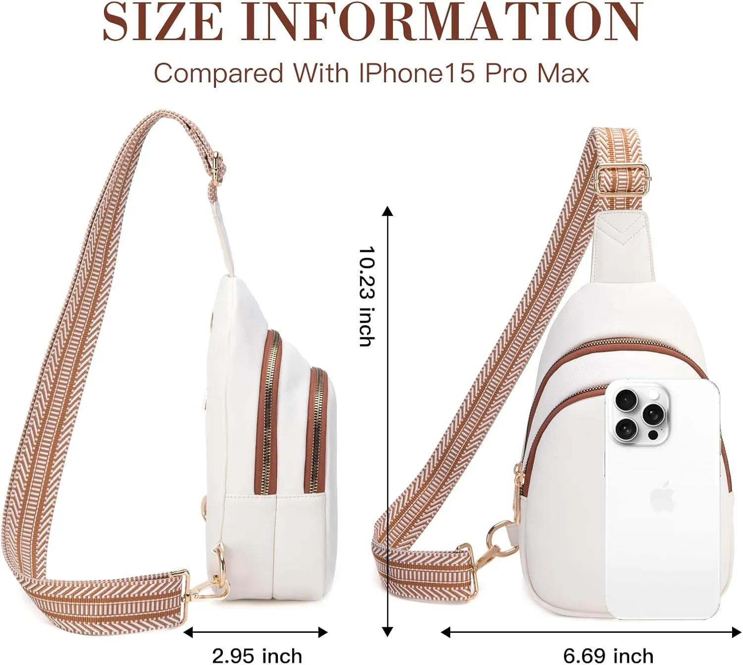 Personalized Mothers Day Gifts Initial Sling Bag PU Crossbody Bags for Women Mother's Day Birthday Gifts for Women Mom Sister Wife (Beige with Brown-S)