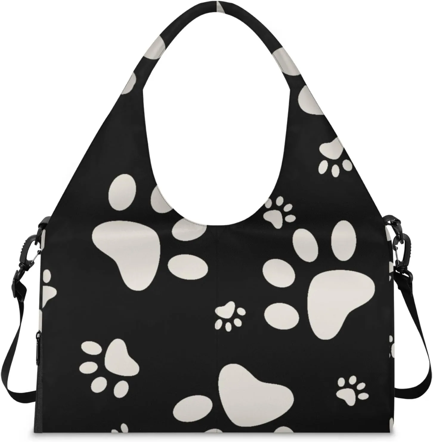 Pet Paws Paper Gym Bag Yoga Mat Tote for Women with Shoes Compartment Lightweight Duffle Travel Carrier Wet Dry Storage Pockets Adjustable Pilates Mats Shoulder Bags for Sport Swim