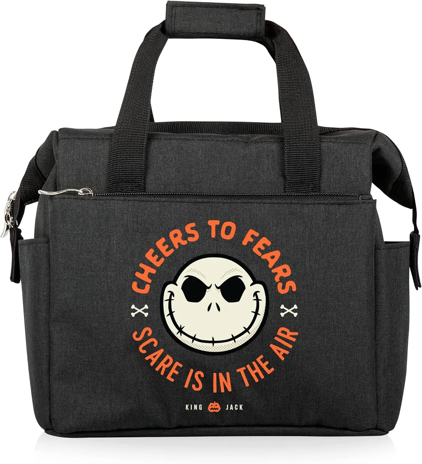 PICNIC TIME Disney Nightmare Before Christmas Jack On The Go Lunch Bag, Soft Cooler Lunch Box, Insulated Lunch Bag, (Black)