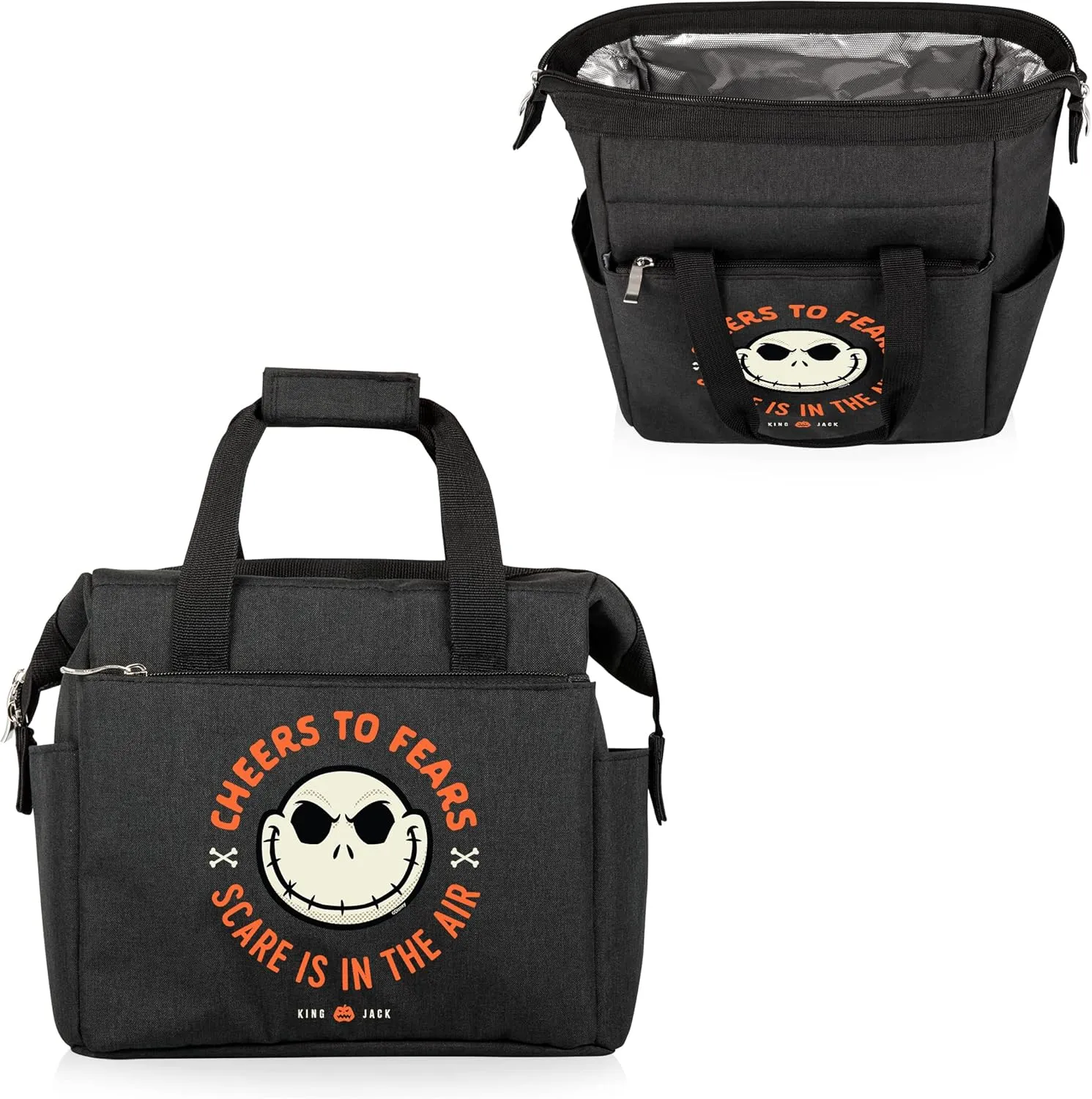 PICNIC TIME Disney Nightmare Before Christmas Jack On The Go Lunch Bag, Soft Cooler Lunch Box, Insulated Lunch Bag, (Black)