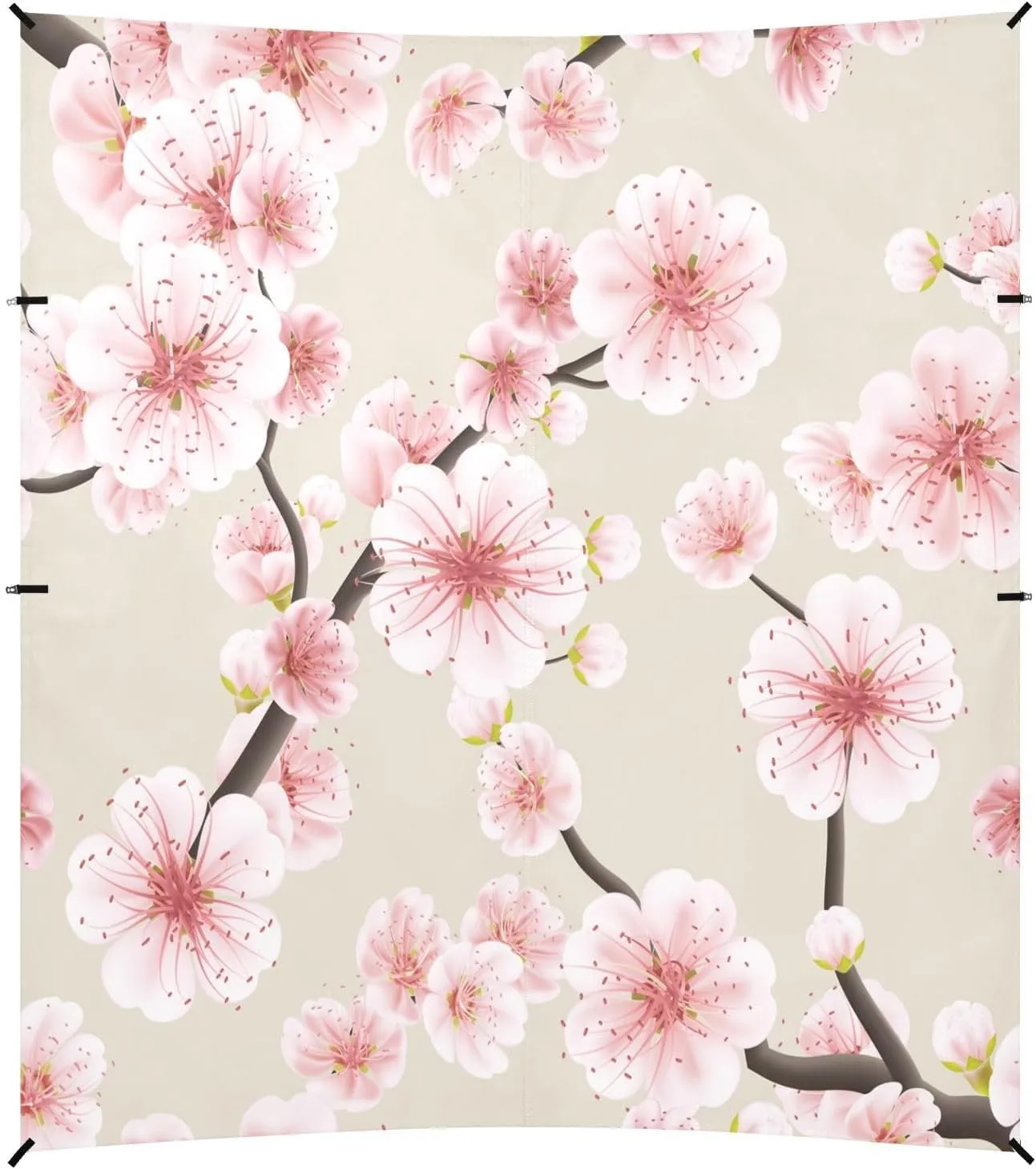 Pink Cherry Blossoms Beach Tent Camping Sun Shelters Portable Outdoor Canopy Sun Shade for Camping Trips Fishing Backyard Fun or Picnics Easy Setup with Carrying Bag