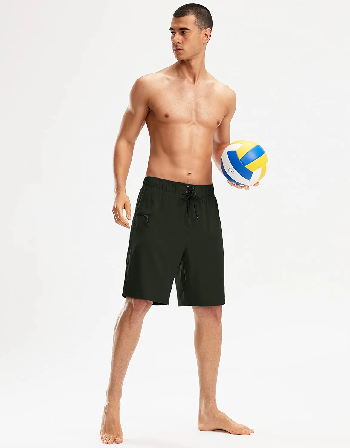Pinkbomb Men's Swim Trunks with Compression Liner 9 Inch Quick Dry Swimsuit Swimming Swim Board Shorts for Men with Pockets