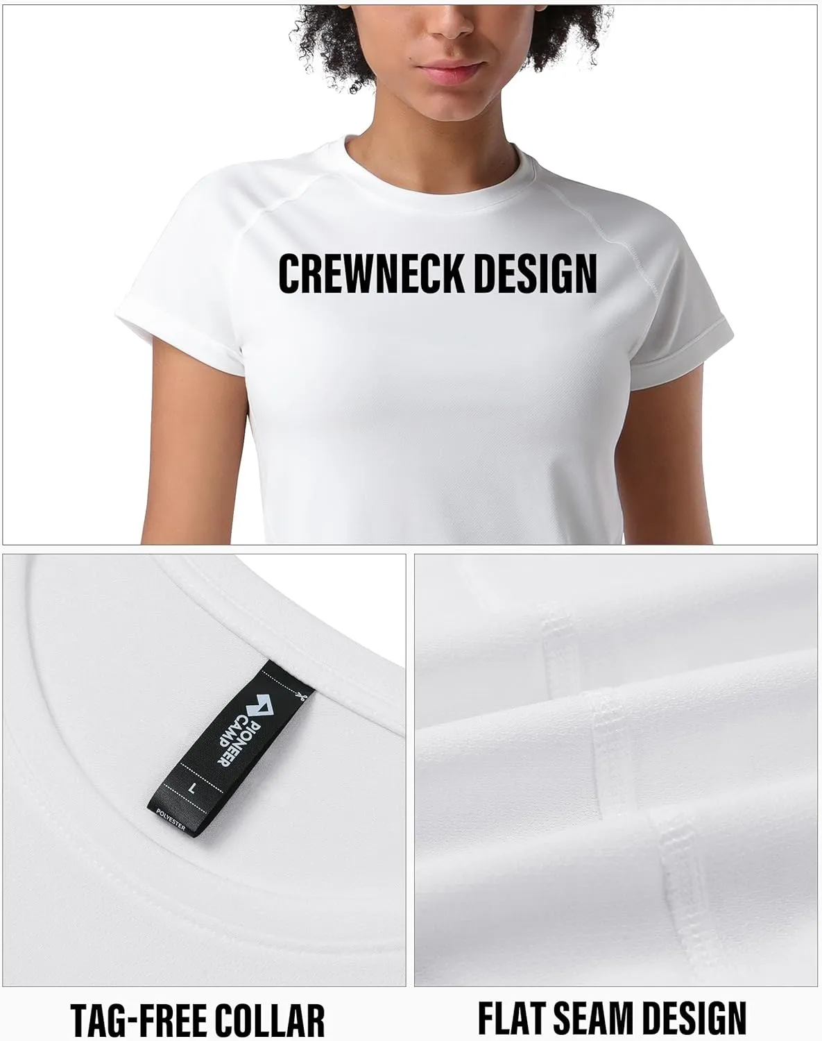 Pioneer Camp Women's Moisture Wicking T-Shirt Short Sleeve Quick Dry Shirts Gym Workout Athletic Running Tops Crew Neck Tees