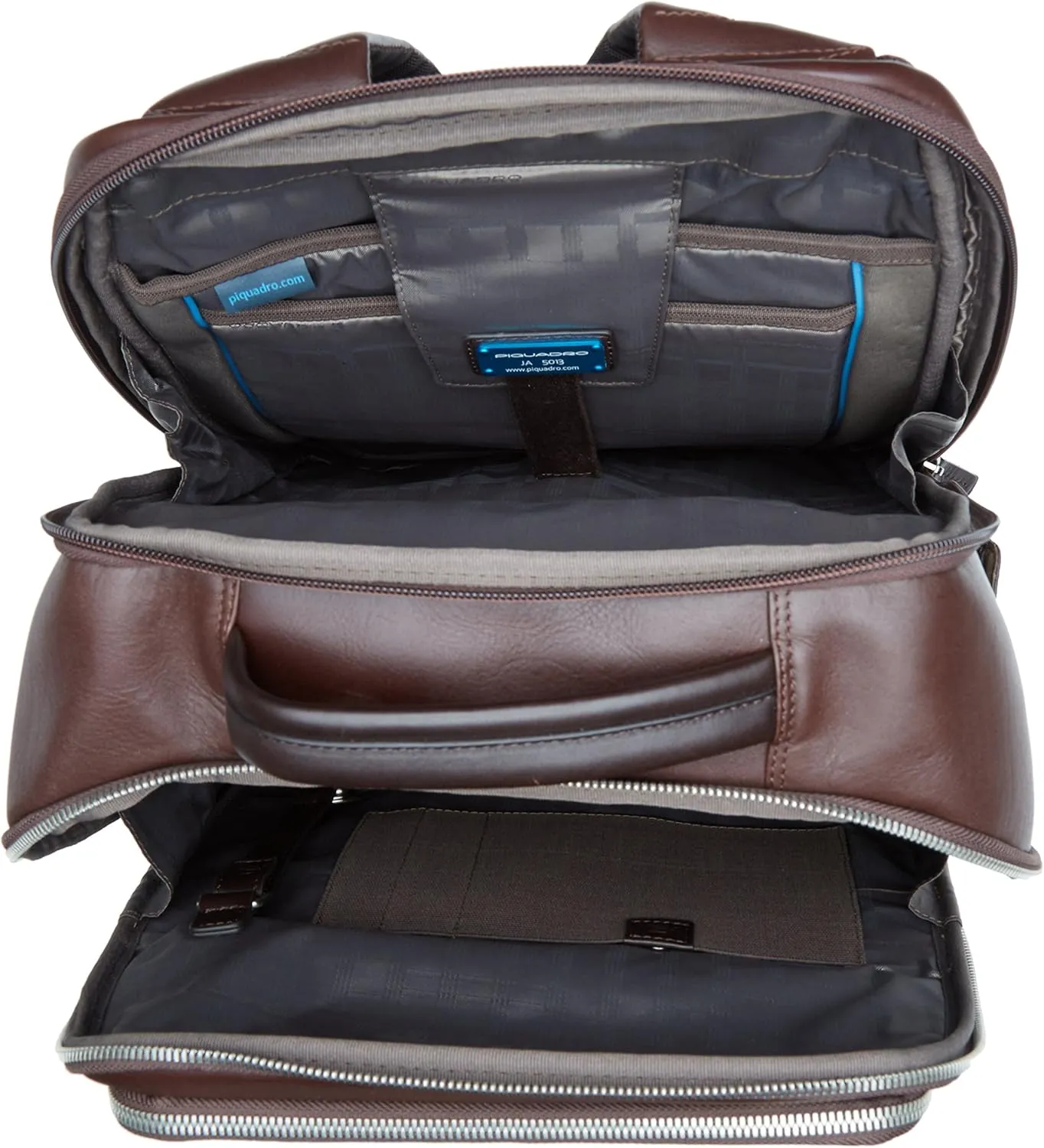Piquadro Men's Rucksack, Dark Brown, 16x40x30 cm (W x H x L)
