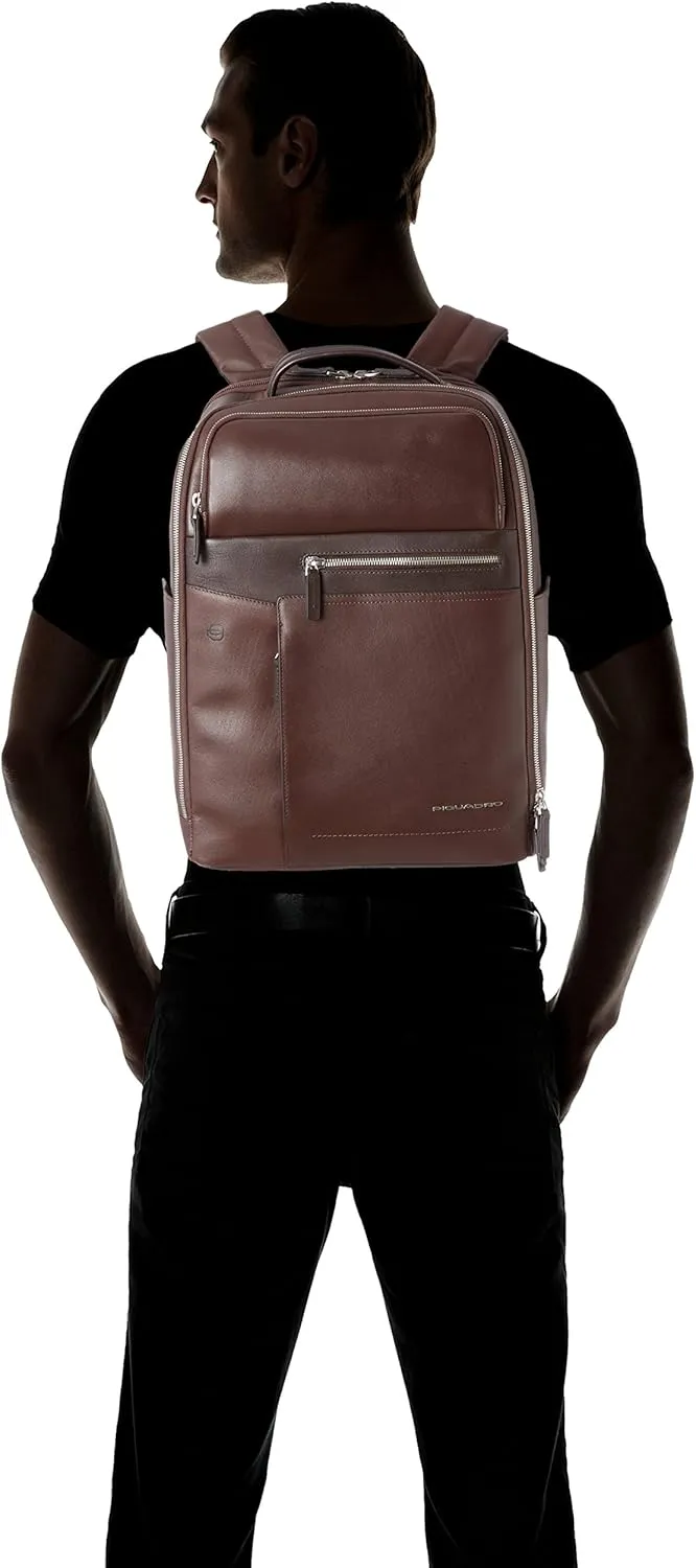 Piquadro Men's Rucksack, Dark Brown, 16x40x30 cm (W x H x L)
