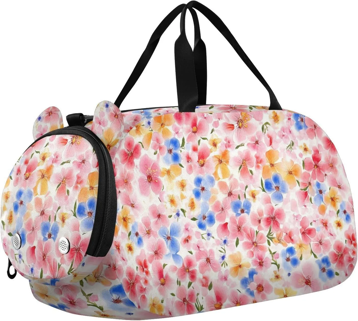 Plum Blossom Beauty Flowers Girl's Gym Duffel Bag with Shoes Compartment Large Capacity Carry On Weekender Bag for Travel, Sports, Fitness & Workout