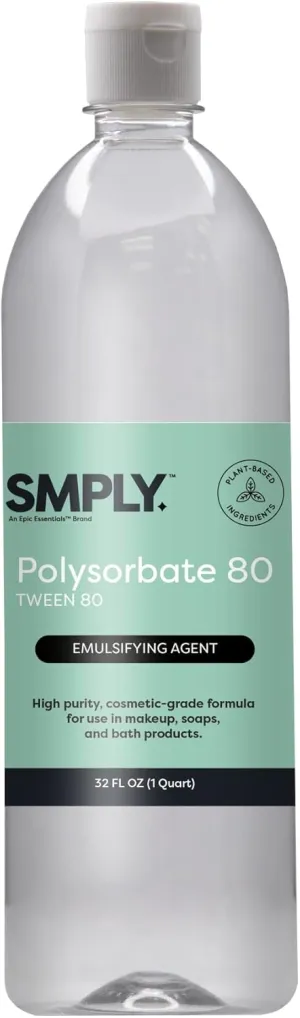 Polysorbate 80 | 100% Pure, Cosmetic Grade Formula | Tween 80 - for use in Soaps, Bath Bombs, Skincare, and Cosmetics. | 32oz